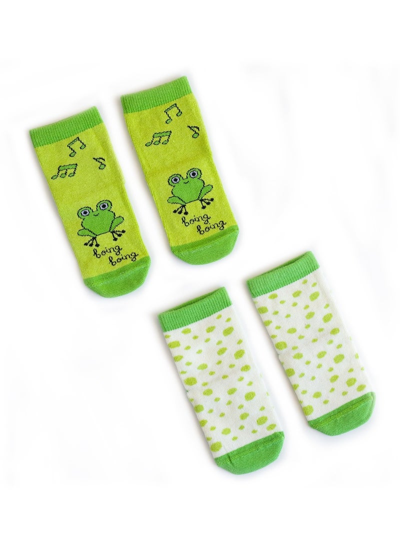 Milk & Moo 4 Pairs Baby Socks, Newborn Socks, Soft Cotton, Warm Breathable Material, Non-Slip Grip Socks, Socks for boys and girls, 0-12 Months  - Image 4