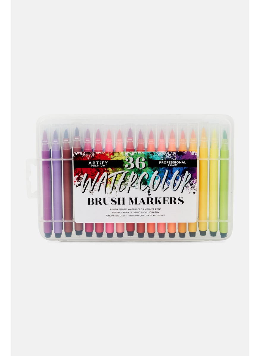 Artify 36 Watercolor Brush Markers, White  - Image 1