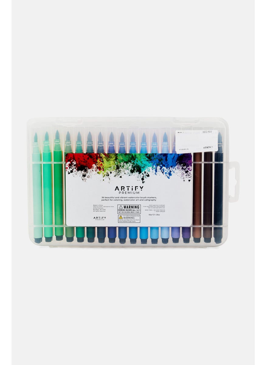 Artify 36 Watercolor Brush Markers, White  - Image 2