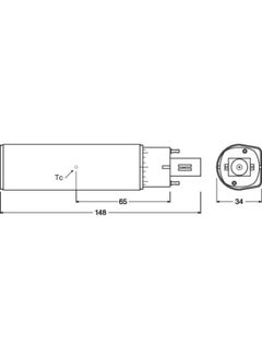 LEDVANCE Osram Dulux LED  2 pin bulb D18 EM & AC MAINS V 9W 840 G24D-2, 3000k Warm White  - Image 2