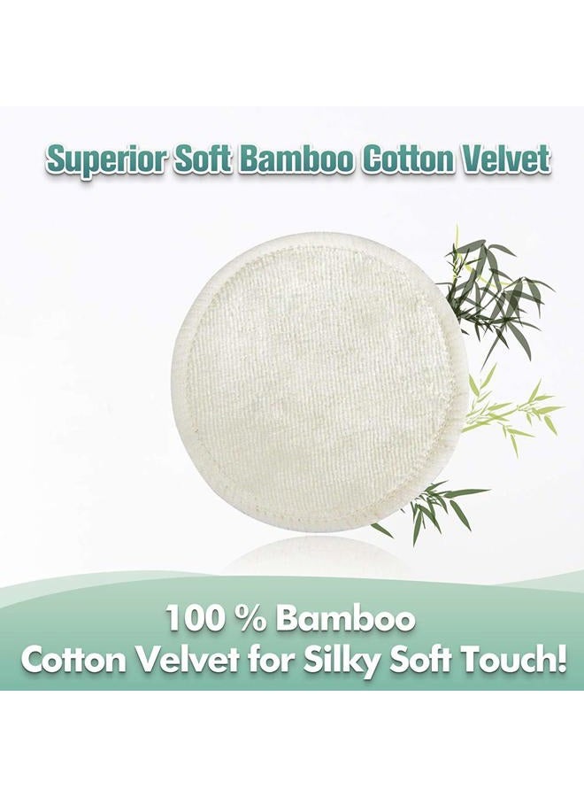 Chloven Reusable Makeup Remover Pads 24 Pack - Washable Eco-Friendly Bamboo Velour Pads for all Skin Types,Bamboo Reusable Cotton Rounds for Toner, with Cotton Laundry Bag And Round Box for Storage - Image 4