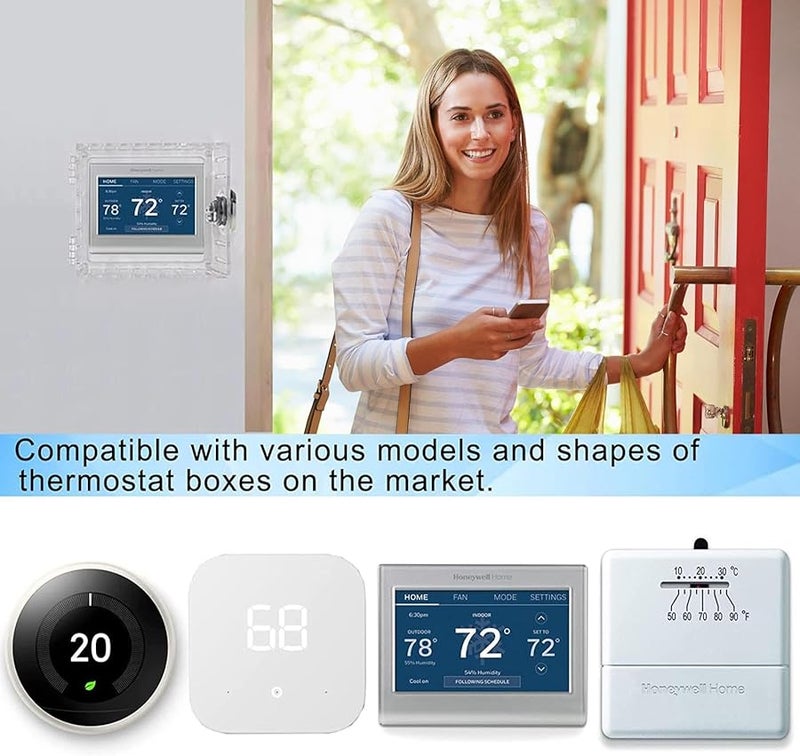 Acrylic Thermostat Lock Box Cover With Key Wall Mounted Safety Guard For Restaurants - Image 4