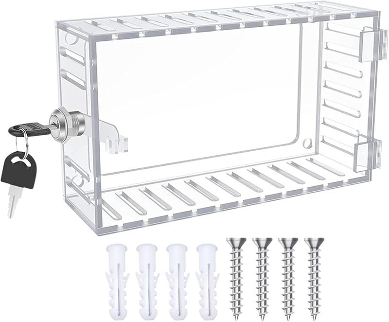Acrylic Thermostat Lock Box Cover With Key Wall Mounted Safety Guard For Restaurants - Image 2