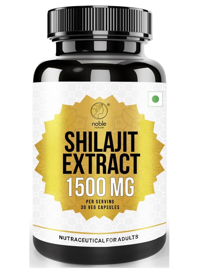 نوبل نيتشر مستخلص شيلاجيت، 1500 مجم، 30 كبسولة نباتية - الهيمالايا النقية مع الجينسنغ والماكا للقوة والقدرة على التحمل والقوة، مكمل تركيبة مستخلص مركز للرجال - Image 1