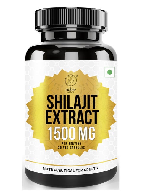 Shilajit Extract, 1500mg, 30 Veg Capsules - Pure Himalayan with Ginseng and Maca for Strength, Stamina and Power, Concentrated Extract Formula Supplement for Men