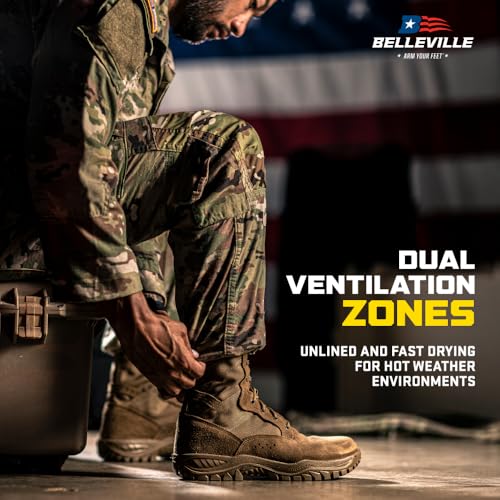 Belleville Flyweight C320 8” Combat Boots for Men - Ultra-Lightweight Army/Air Force OCP ACU Coyote Brown Leather with Traction Outsole; Berry Compliant - 13 R - Image 5