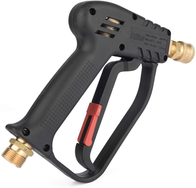 McKillans® Short Pressure Washer Gun with Replacement M22 Inlet - High Pressure Water Handle with 1/4” Quick Connector Coupler - Power Washer Gun Compatible with Foam Cannon - Car Wash Foam Gun - Image 2
