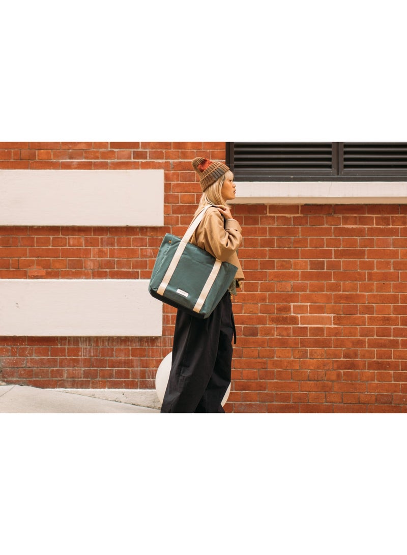 Native Union W.F.A. Tote Bag Pro 16L| Carry-All Tote Bag, LightWeight Spacious w/ Interior Pockets, Made from Recycled Materials, Padded Laptop Sleeve for 16" Laptop, Water Resistant - Green - Image 2