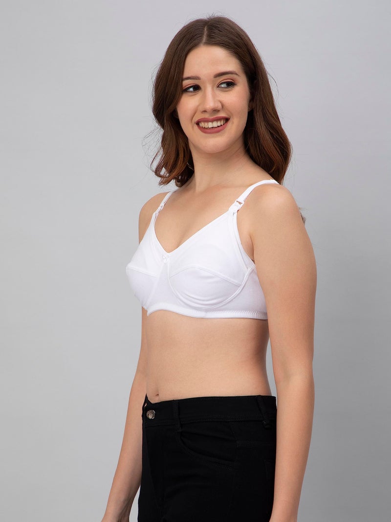 CEE 18 Women's Cotton Non Padded Non-Wired Maternity Nursing Bra (Pack of 3) (9200_32,Peach_White_Black,30C) - Image 5