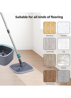 CEPILLO 2 Piece Microfiber Replacement Mop Pads For CP614, 8.85-Inch Square, Detachable Square Mop Pads, Wet and Dry Use Mop Cloths, Dust Mop Heads  - Image 3