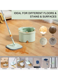 CEPILLO 2 Piece Microfiber Replacement Mop Pads For CP614, 8.85-Inch Square, Detachable Square Mop Pads, Wet and Dry Use Mop Cloths, Dust Mop Heads  - Image 2