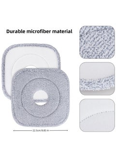 CEPILLO 2 Piece Microfiber Replacement Mop Pads For CP614, 8.85-Inch Square, Detachable Square Mop Pads, Wet and Dry Use Mop Cloths, Dust Mop Heads  - Image 4