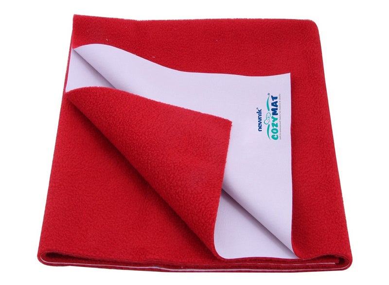 Newnik Newnik Premium Quick Water Resistant Dry Sheet/Waterproof Baby Bed Protector Sheet Mattress Protect (Size: 140cm X 220cm) Cherry Red, Single Bed - Image 1