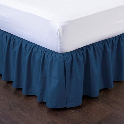 YRM Bedding's Royal Blue Bed Skirt Wrap Around 600 Microfiber with Easy Fit with 15 Inch Tailored Drop Shrinkage and Fade Resistant with Microfiber 15 Bed Skirt Twin Size 39 x 80 - Image 2