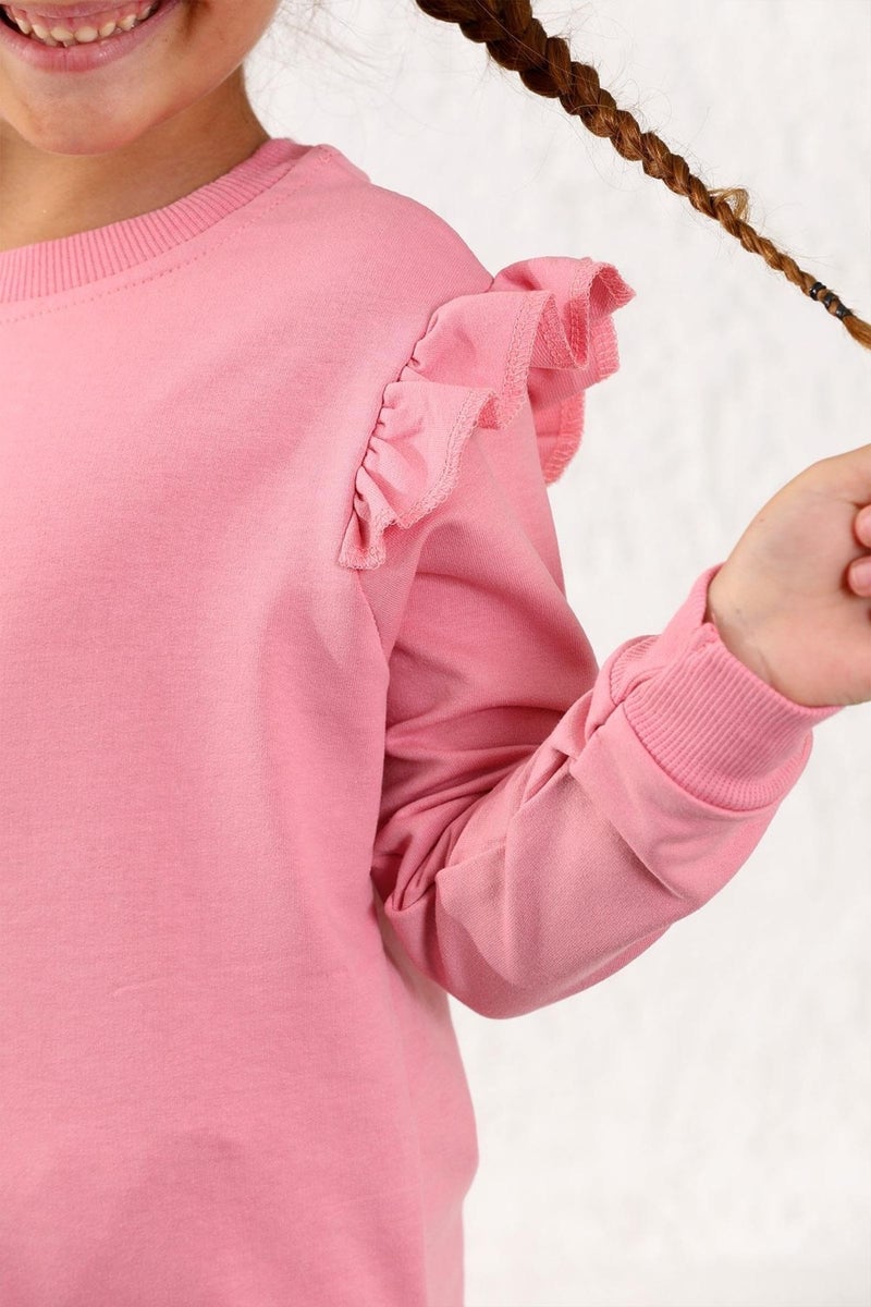 Zepkids Girls' Ruffle Detailed Shoulder Two Piece Set 3-7 Years Old  - Image 3
