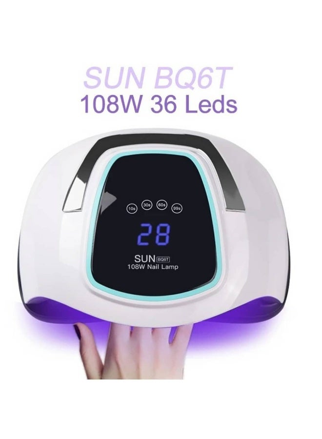 sun sun BQ6T مجفف أظافر حجم كبير بتايمر وشاشة تاتش و سنسور يعمل مع وجود الأيدى - Image 1