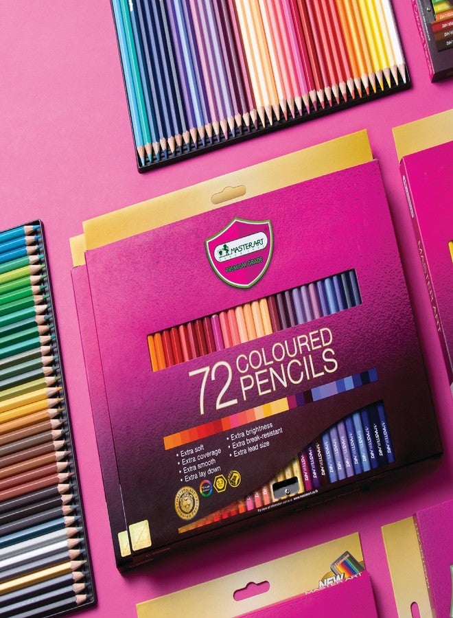 MASTERART Colored Pencils 72 Colors for Kids and Adults Coloring, Free Sharpener in the box - Image 2