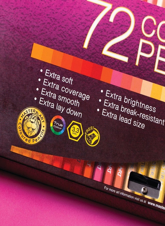 MASTERART Colored Pencils 72 Colors for Kids and Adults Coloring, Free Sharpener in the box - Image 5