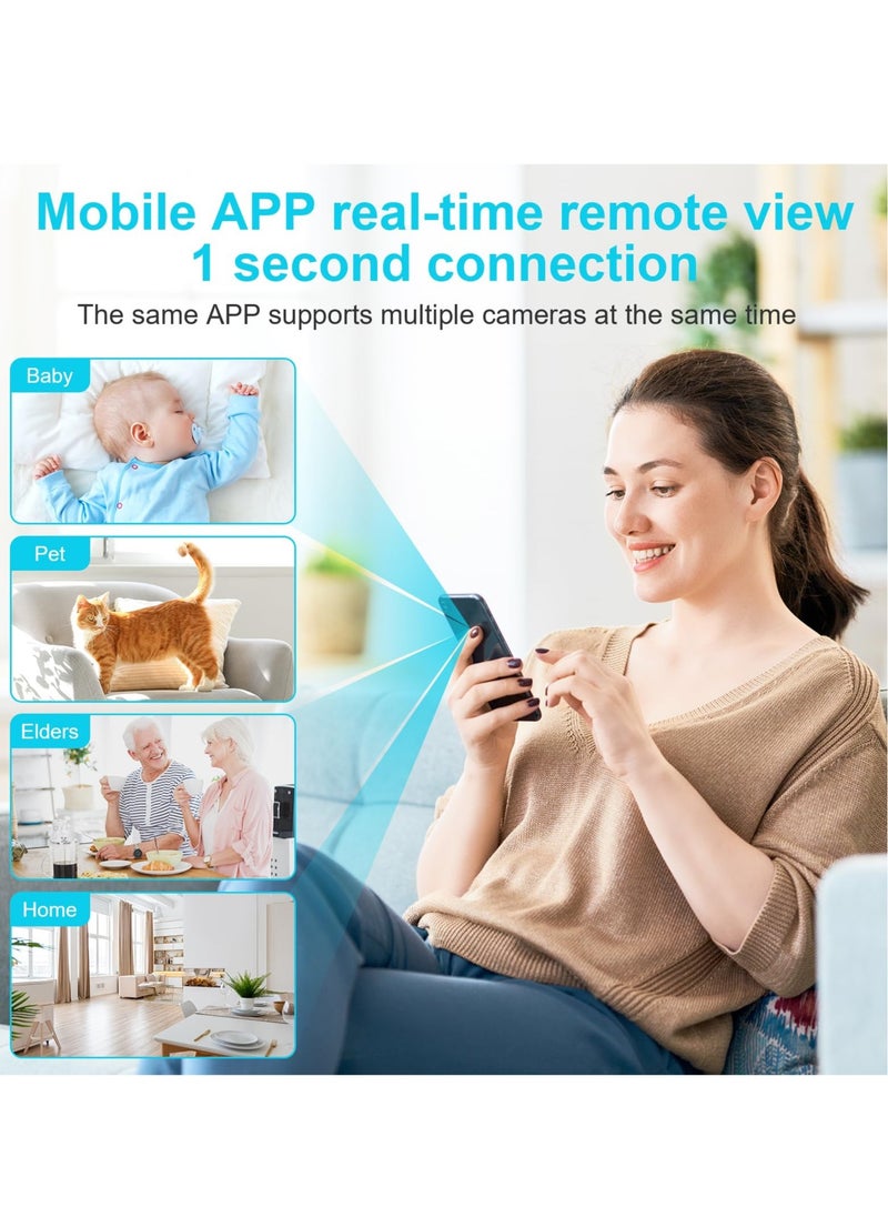 Mini Spy Camera,1080P HD Mini Camera Hidden Security Cam, Wifi Wireless Micro Nanny Cam with Audio and Video, Mini Camera with Night Vision Motion Detection for Outdoor/Indoor