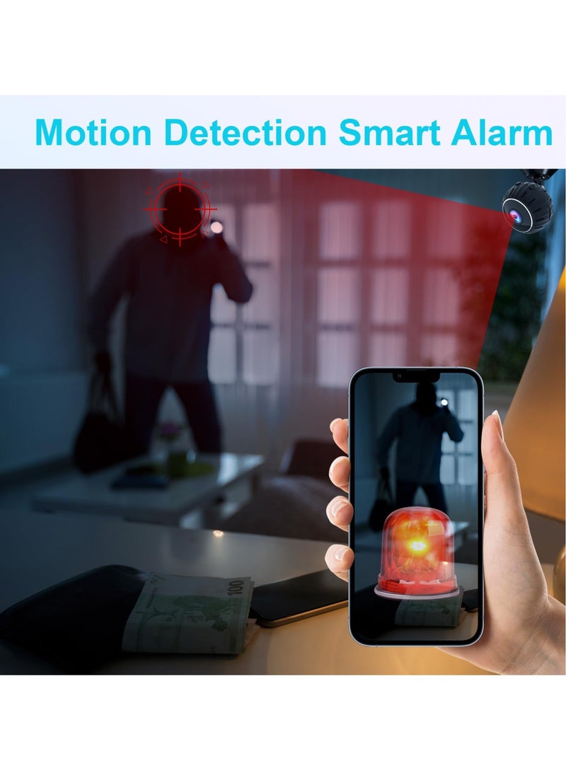 Mini Spy Camera,1080P HD Mini Camera Hidden Security Cam, Wifi Wireless Micro Nanny Cam with Audio and Video, Mini Camera with Night Vision Motion Detection for Outdoor/Indoor