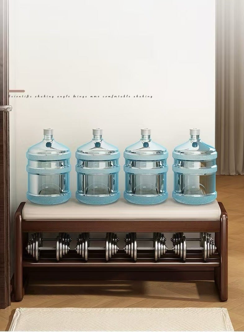 الخشب الصلب البراز 2 طبقة رف الأحذية ، مع لينة وسادة مدخل البراز خزانة الأحذية ، ومناسبة لدخول غرفة المعيشة وغرفة النوم والممر ( 80 * 36 * 42 سم ) - Image 5