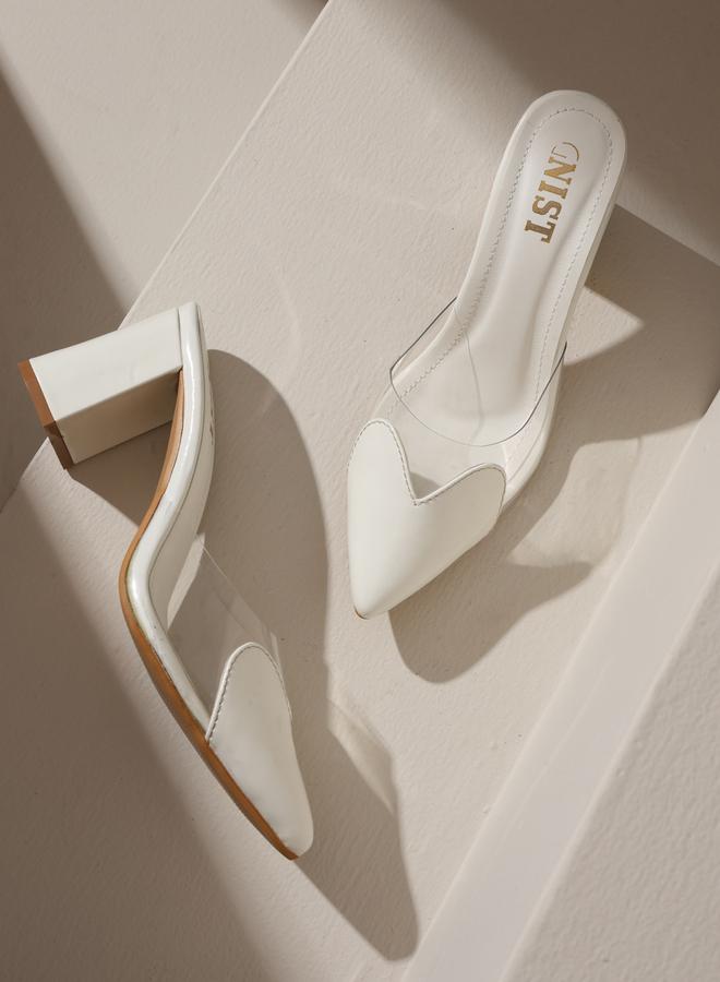 GNIST GNIST Plain Pointed Toe Block Heel Mules  - Image 1