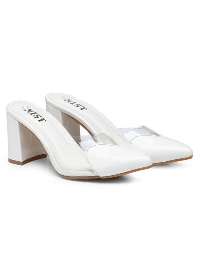 GNIST GNIST Plain Pointed Toe Block Heel Mules  - Image 4