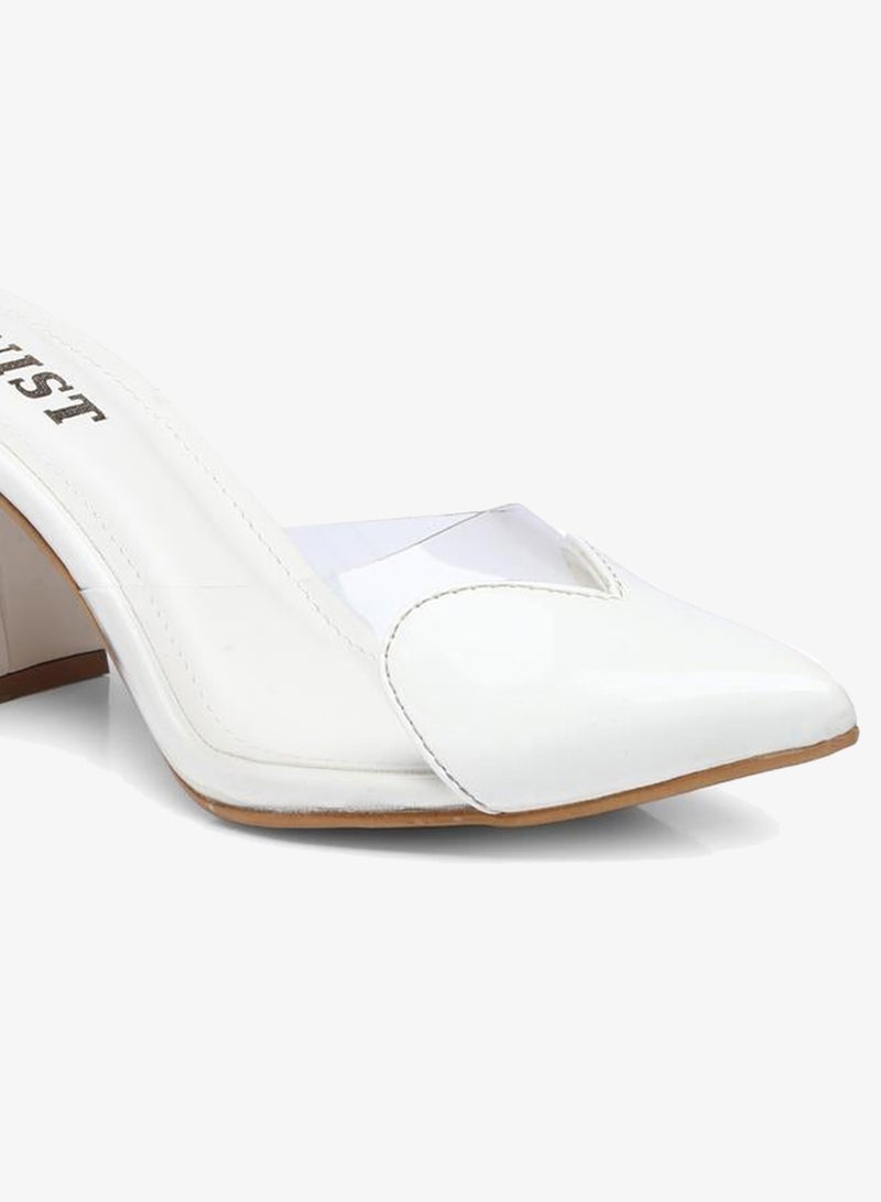 GNIST Plain Pointed Toe Block Heel Mules - Image 3