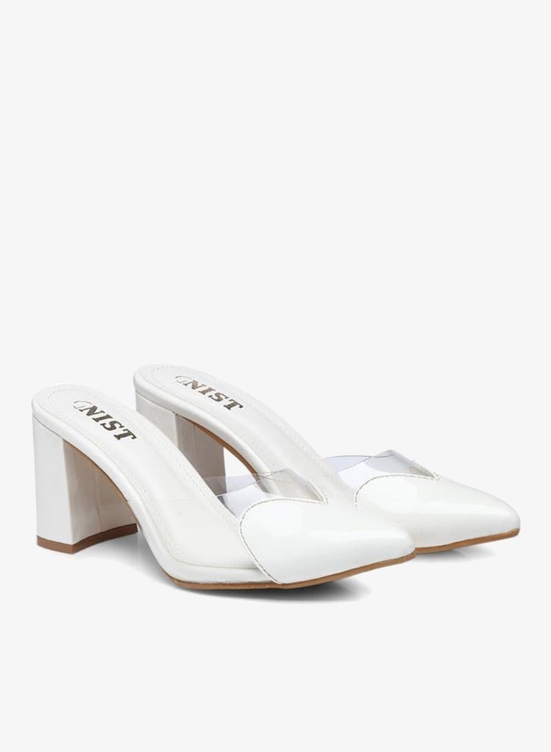 GNIST Plain Pointed Toe Block Heel Mules - Image 4