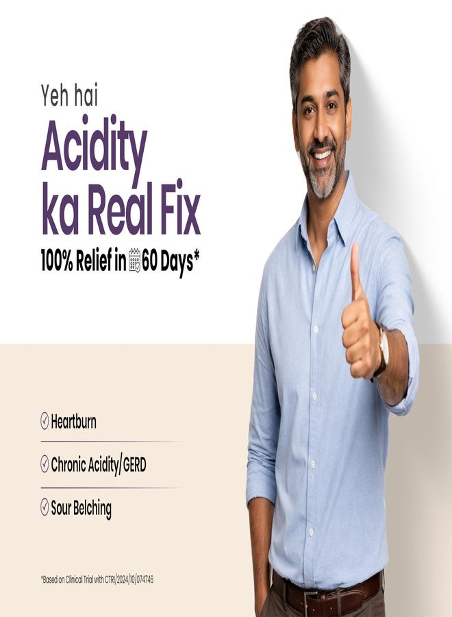 Vedistry Dipya Acidity Relief Tablet | Clinically Proven to Give 100% Relief from Acidity & GERD in 60 Days | Ayurvedic Solution for Chronic Acidity, Heartburn, Bloating & Acid Reflux - 60 Tablets (Pack of 1) - Image 2