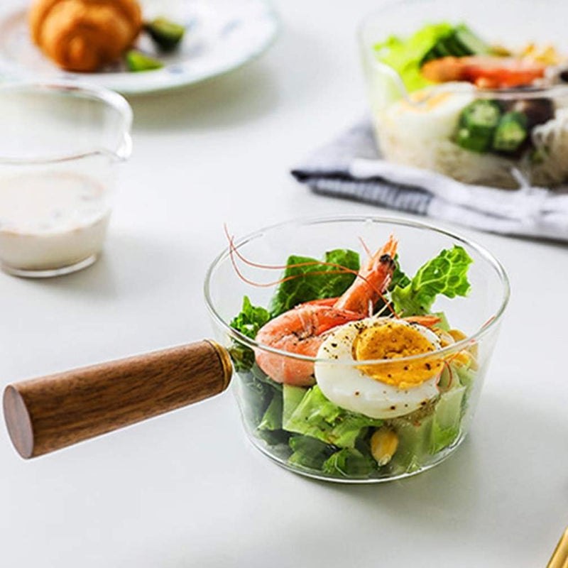 comfrt Clear Pot Milk Heating Pan Borosilicate Glass Heatable Pot Saucepan with Pour Spout High Temperature Resistance Noodle Pasta Milk Pot Bowl for Home Kitchen 600ML Sauce Pot - Image 4