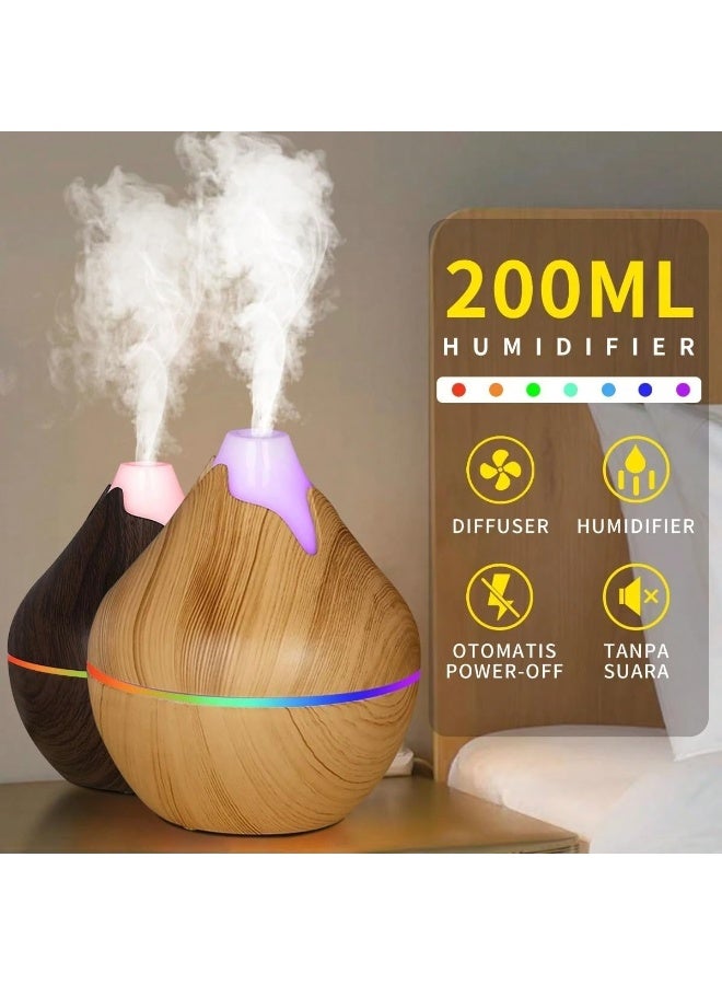 Ultrasonic Aroma Diffuser & Humidifier, 200ml Essential Oil Diffuser for Home, Office and Car with Auto Shut-Off, Assorted Colors - Image 2