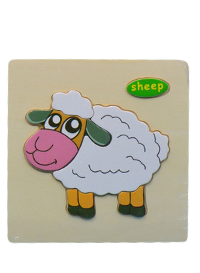 Wooden Puzzles for Kids Boys and Girls Animals Set Sheep - Image 1
