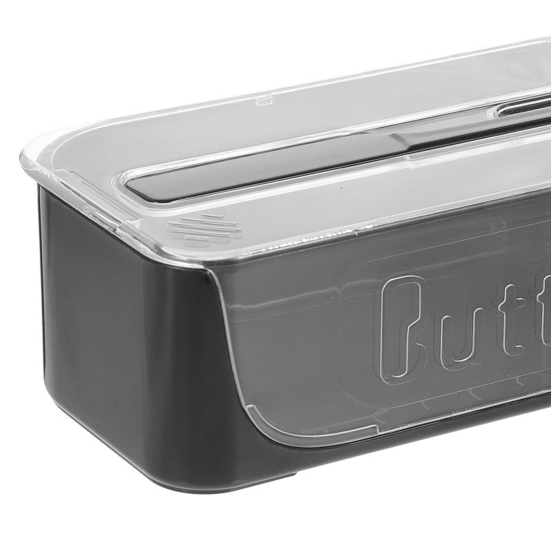 Black Butter Dish With Lid Small Tray For Countertop And Fridge Storage - Image 5