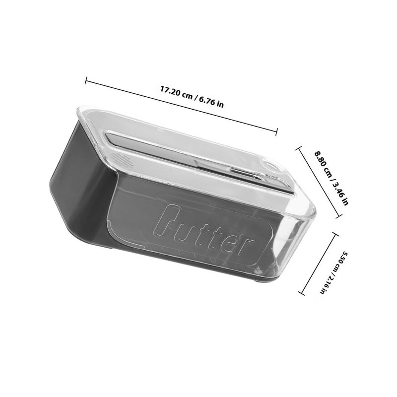 Black Butter Dish With Lid Small Tray For Countertop And Fridge Storage - Image 3