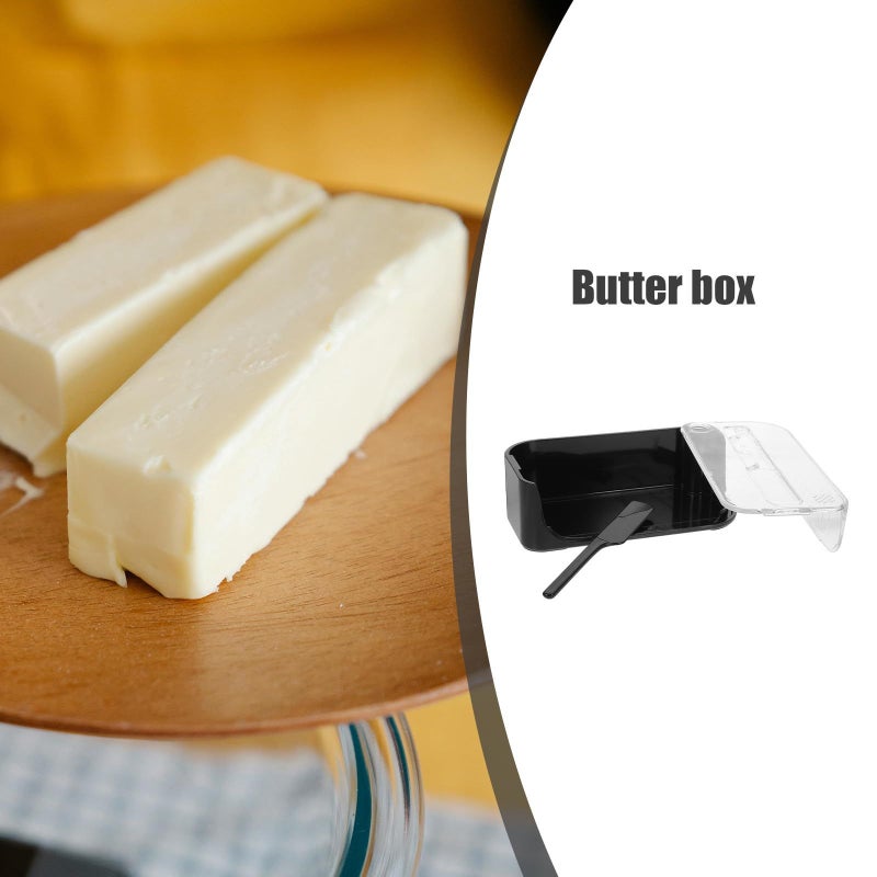 Black Butter Dish With Lid Small Tray For Countertop And Fridge Storage - Image 4