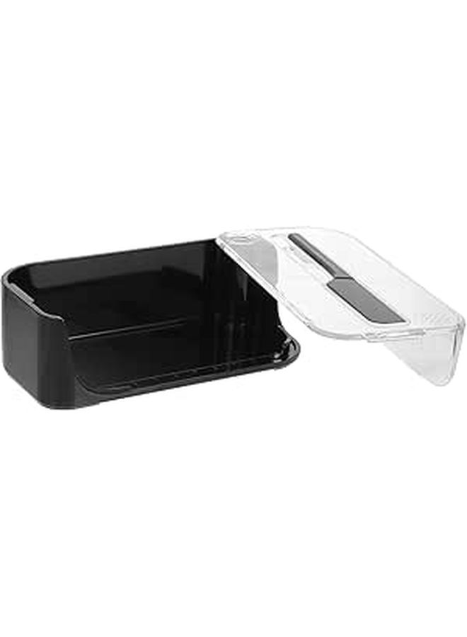 Black Butter Dish With Lid Small Tray For Countertop And Fridge Storage - Image 1