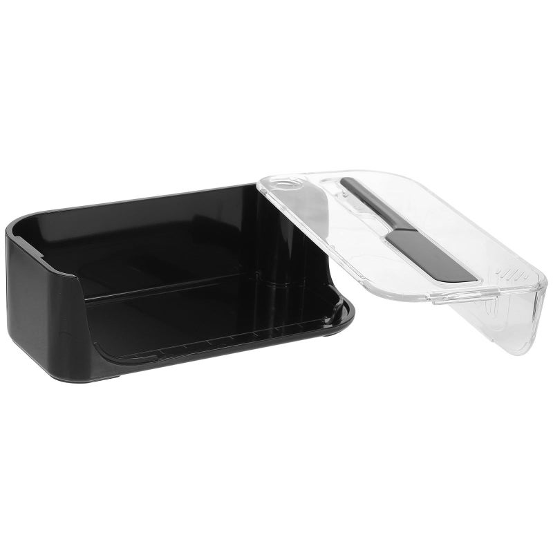 Black Butter Dish With Lid Small Tray For Countertop And Fridge Storage - Image 2