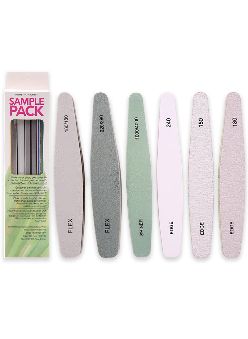 Loucky Nail File Set, 6 Pcs Professional Double Sided Emery Board(150/180/240 Grit), Sanding Nails Filer Buffing, Nails Polish Smooth Polishing Set,  Nail Styling Tools for Acrylic/Gel/Natural Nails - Image 1