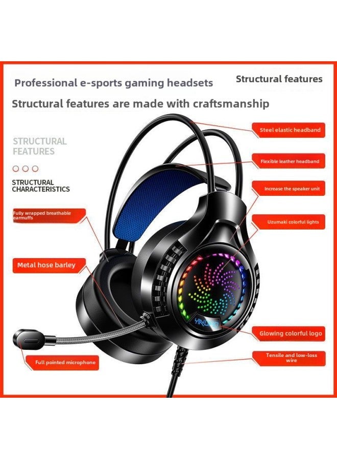 Silver Carving Q7 Computer Headset Headset Wired E-sports Game Headset With Microphone Desktop Notebook Audio-Color:Official Standard Configuration-[q Seven Pink] Usb7.1 Channel  - Image 3