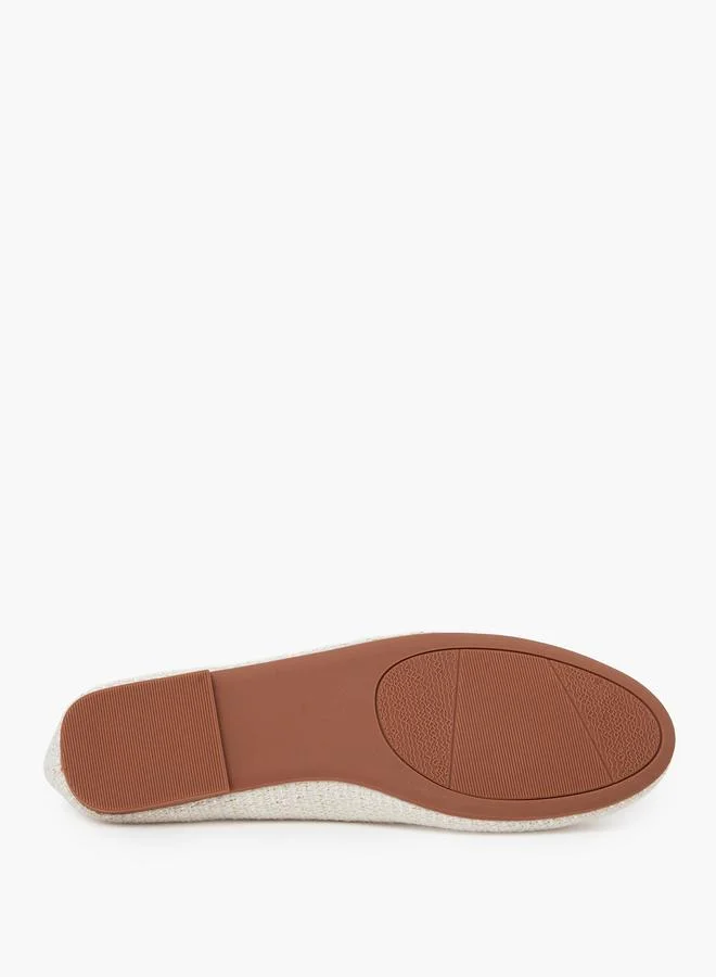 Styli  Beige Low Heel Ballet Flats with Ribbon Detail for Women | Best Price UAE