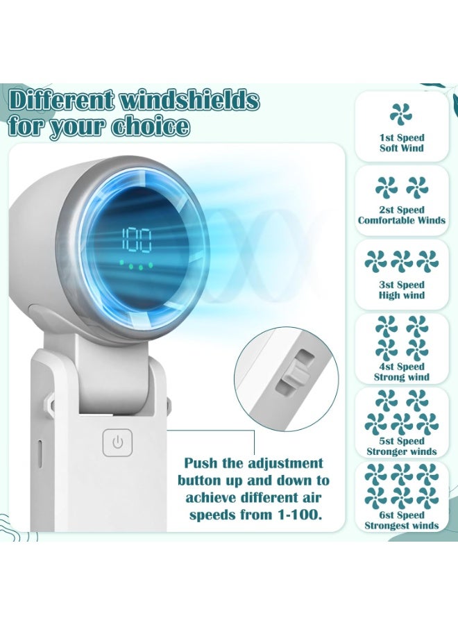 Bukela Personal Portable Handheld Fan, 5000mAh Battery Powered Rechargeable 20H Runtime, 5 Speeds Turbo Cooling Technology Hand Held Fans for Outdoor Travel Camping Hiking (White) - Image 3