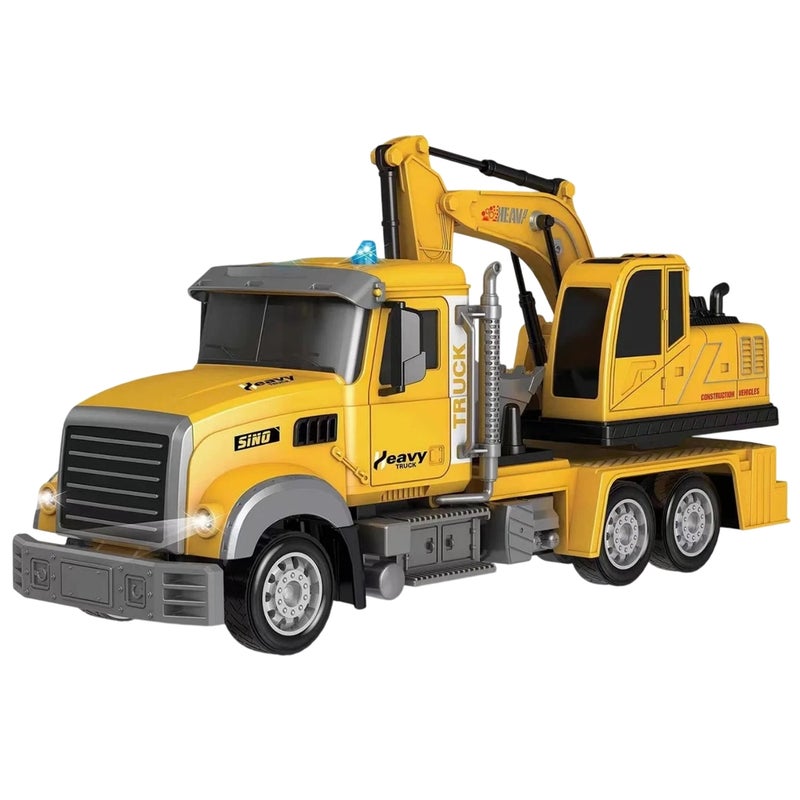 شاحنة هندسية مع حفارة صفراء مقاس 1/12 مع ريموت كنترول - QH9001-2 - Image 2