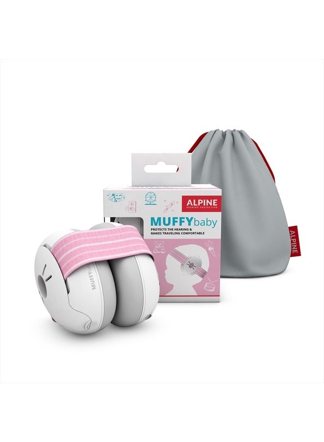 Alpine حماية أذن مافي للأطفال والرضع حتى 36 شهرًا - معتمدة من CE و ANSI - سماعات أذن لتقليل الضوضاء - سماعات رأس مريحة للأطفال ضد تلف السمع وتحسين النوم - وردي - Image 1