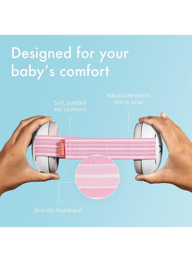 Alpine حماية أذن مافي للأطفال والرضع حتى 36 شهرًا - معتمدة من CE و ANSI - سماعات أذن لتقليل الضوضاء - سماعات رأس مريحة للأطفال ضد تلف السمع وتحسين النوم - وردي - Image 3