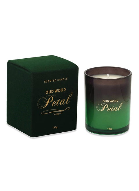 Petal Oud Wood Candle, White - 198g