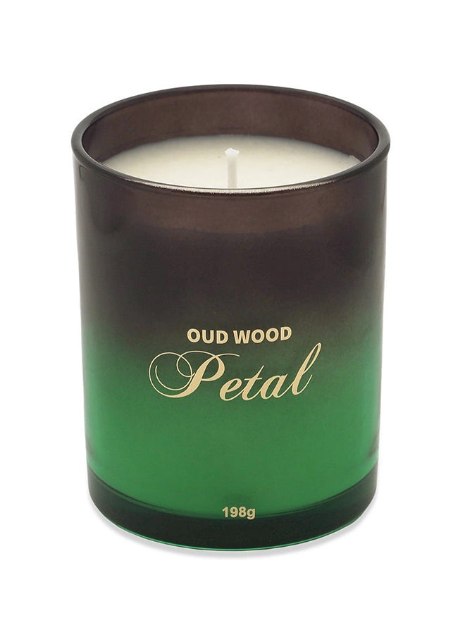 homes r us - Petal Oud Wood Candle, White - 198g - Image 1