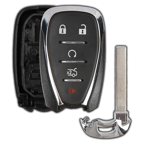 KeylessOption Key Fob Cover Case Replacement for 2016 2017 2018 2019 2020 Chevrolet Chevy Camaro Cruze Malibu Sonic Remote Shell, 5-Button HYQ4AA, HYQ4EA, No Programming Required - Image 1