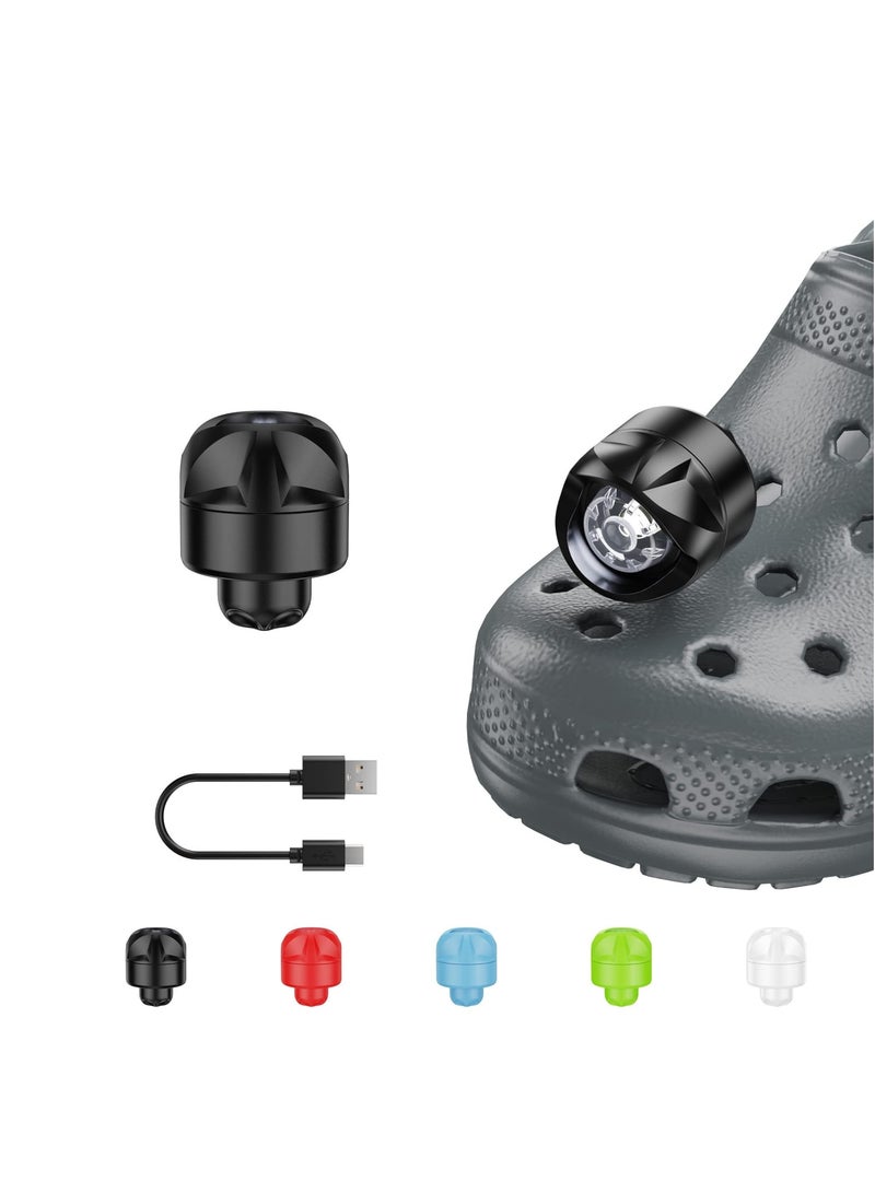 Clog Shoes Headlights Lights 2Pcs Rechargeable Headlights for Clog, ABS Lights Flashlights Attachment for Shoe Accessories for Kids Adults, Headlights Lights Flashlights  - Image 1