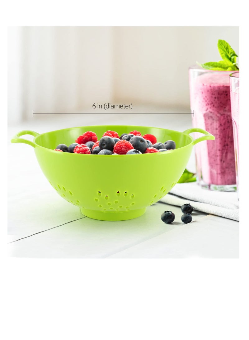 2 PCS Plastic Deep Colander, Plastic Drainer Basket With Dual Handles, Dishwasher Safe, Suitable for Pasta, Spaghetti, Berry, Veggies, Fruits, Noodles, Salads (Green） - Image 2